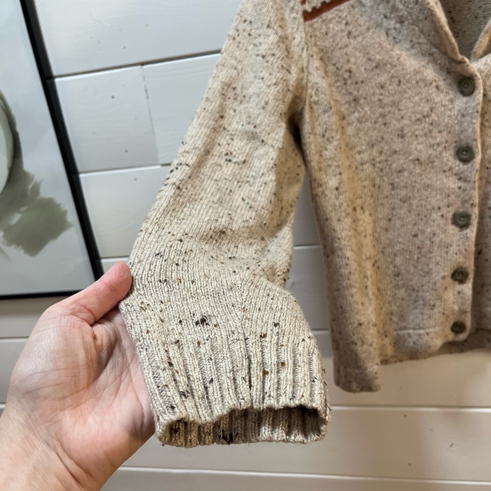 WOOLRICH Vintage Beige Knit Cardigan Size S - Picture 4 of 10